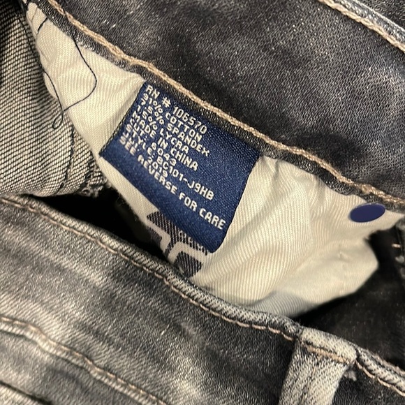 Tractr BLU Charcoal Grey/Blue Raw Hem Skinny jeans - Picture 4 of 7